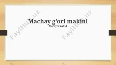 machay g’ori makini — PPTX