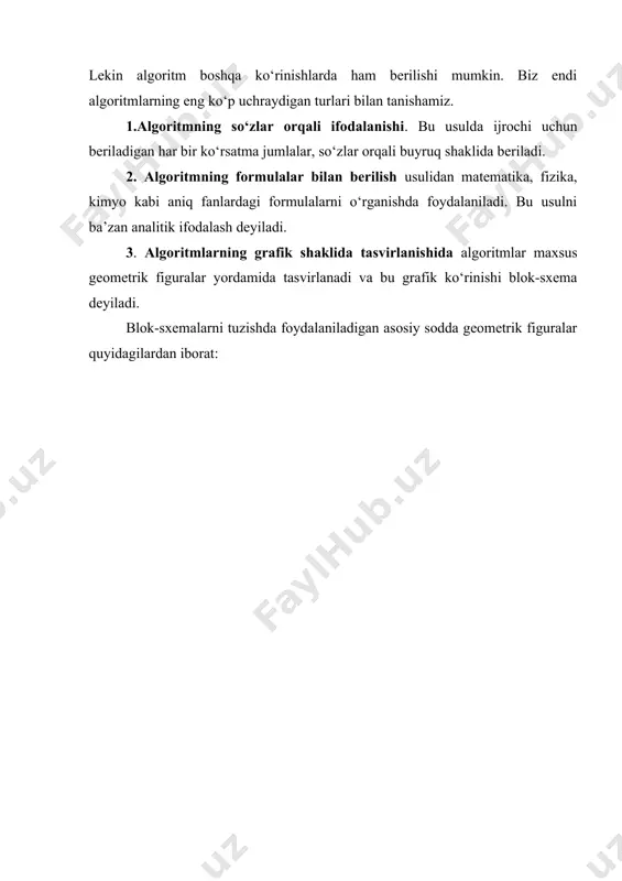 kiritish va chiqarish funksiyalari.algoritm tushunchasi - Page 4