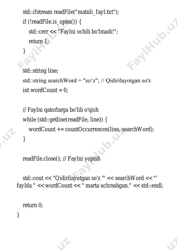 c++ dasturlash tilida matnli fayllar yaratish dasturi - Page 4