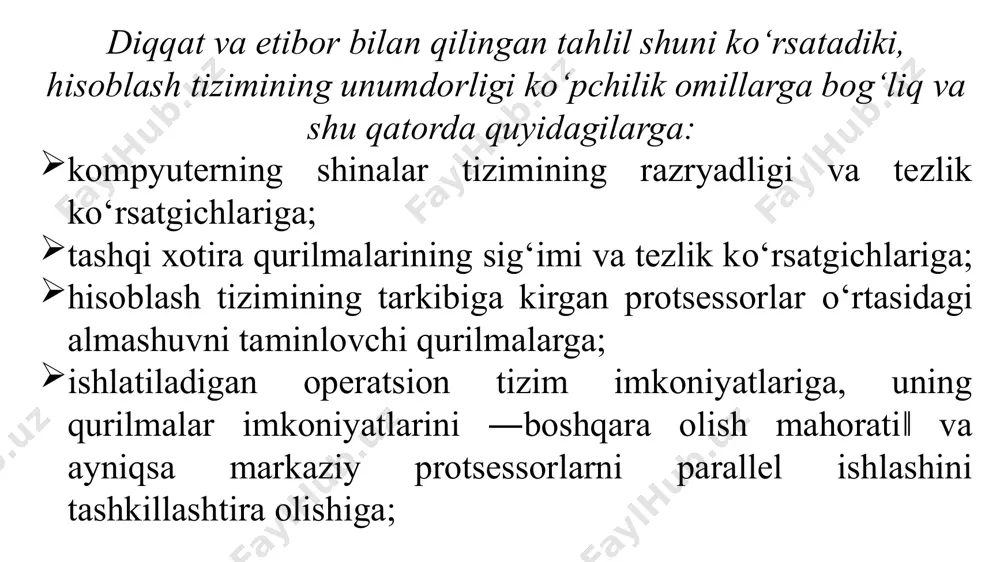hlari kam bo‘lgan yoki umuman bo‘lmagan dasturlar (masalan, kompelyatorlar dasturi uchun) uchun flops birligida unumdorlik ko‘rsatgichi juda ham kam ekan. /docprops/thumbnail.jpeg