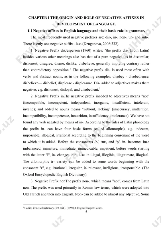 dent, and nonviolence. it never combines with verbs. it is interesting to note that the great majority of non-formed adjectives are morphologically complex words. most of them end in -al, -ible, -ic, -ing, -ous, etc. this may be connected with the fact that many simplex adjectives (such as small, long) have obvious simplex antonyms. the spelling of the prefix non-varies. in the older texts, dictionaries, textbooks, and other materials the prefix non- was strictly written with hyphen, today it is more and more written together with word it negates (very frequent in american english), or both varieties are used (dzuganova, 2006:334). according to randolph quirk et al (1985) the negative prefix non- means "not" or "absence of something" and can be used with adjectives, adverbs and nouns, e.g. non-academic, non-economic, nonessential, non-existent, nonalcoholic, non-fatal; nonsmoker, non-reader; non-essentially. it is also used to form a neutral negative sense when a form …