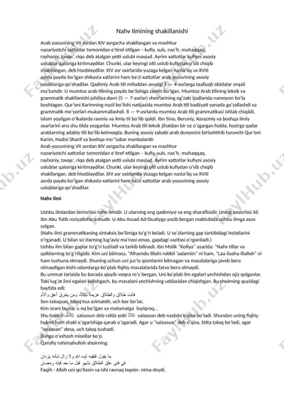nahv ilmi haqida taqdimot — DOCX