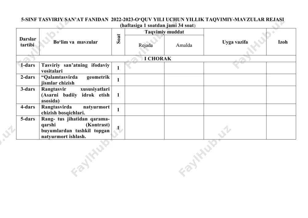 tasviriy san’at fani darsi "rangtasvirda natyurmort chizish bosqichlari" - Page 3