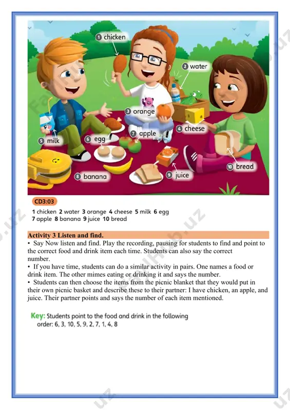 1-sinflar uchun unit 6. lesson 1 food mavzusida 1 soatlik dars ishlanmasi - Page 4