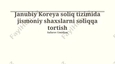 elektron soliq to'lash tizimi — PPTX