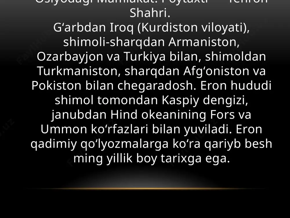 tidan 25 yil davomida qazishma ishlarini olib borish monopol huquqini olgan. ushbu qazishmalar 1897 yildan boshlab, qadimgi eronning muhim siyosiy va madaniy markazi bo'lgan qadimgi suza joylashgan joyda uzoq yillar davomida olib borildi. eronda eneolit davri ilk (мил.ав. 5500-3800йиллар) rivojlangan(мил.ав. 3800-3000йиллар) sialk tepa va chashmai ali yodgorliklari eneolit davrining madaniy-iqtisodiy xususiyatlari haqida muhim ma’lumotlar beradi. yodgorlik 3 gektardan iborat bo‘lib, rivojlanishning uch bosqichidan iborat. sialk i-ii (erta eneolit) sialk iii (rivojlangan eneolit). sialk i ning birinchi bosqichida mis buyumlari soni kam, ammo kremniydan yasalgan asboblar soni ko'p bo'lgan. sialk tepa xoʻjalik faoliyatida aniqlangan maʼlumotlar aholining dehqonchilik va chorvachilik bilan shugʻullangani haqida umumiy xulosa chiqarish imkonini beradi. sopollar 1-mikrolit 2-suyakdan yasalgan qurol 3,4- tiklangan sopol idish 5-makrolit 6-mikrolit ilk sialk i da zoomorf uchastkalar butunlay yo'q. biroq, tirik mavjudotlarning birinchi tasvirlari sialk ii ning keyingi qatlamlarida allaqachon paydo bo'lgan. bular uzun oyoqli va uzun bo'yinli qushlar, ehtimol turnalar yoki laylaklarni ifodalaydi …