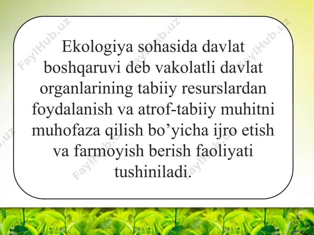ekologiya sohasida boshqaruvning huquqiy asoslari - Page 4