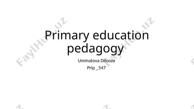 primary education pedagogy — PPTX