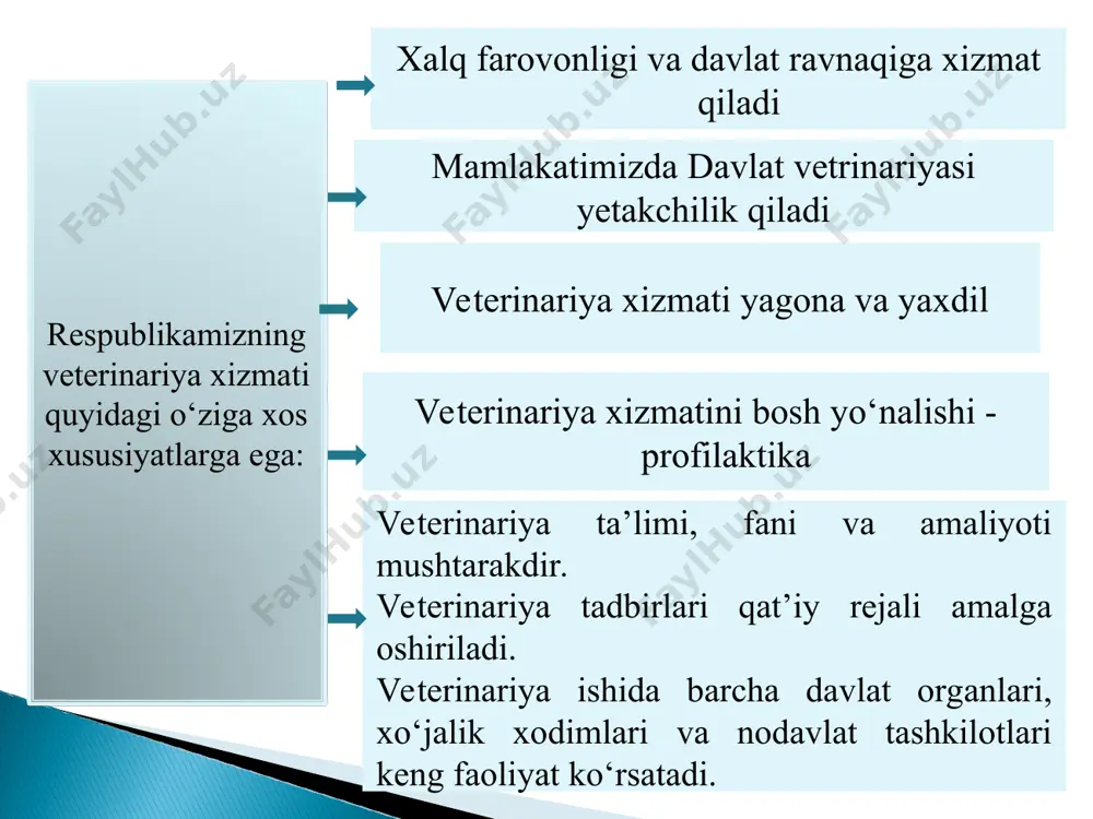 hincha chegara va transport veterinariya punktlarining (uchastkalarining) davlat veterinariya inspektorlari hisoblanadi. davlat veterinariya inspektorlarining vakolatlari bosh davlat veterinariya inspektorlari, ularning o‘rinbosarlari va davlat veterinariya inspektorlari o‘z vakolatlari doirasida: davlat va xo‘jalik boshqaruvi organlariga, yuridik va jismoniy shaxslarga zarur veterinariya, veterinariya-sanitariya tadbirlari va epizootiyaga qarshi tadbirlar o‘tkazish to‘g‘risida bajarilishi majburiy bo‘lgan ko‘rsatmalar beradi; hayvonlarning va odamning sog‘lig‘i uchun xavf tug‘diradigan kasalliklarga chalingan hayvonlar aniqlangan hollarda, ushbu hayvonlarni so‘yish yoki yo‘q qilib tashlash to‘g‘risida, shuningdek iste’molga yaroqsiz deb topilgan, kelib chiqishi hayvonotga mansub mahsulot va xom ashyoni yo‘q qilib tashlash, qayta ishlash yoki ushbu mahsulot va xom ashyodan o‘zgacha tarzda foydalanish haqida yuridik va jismoniy shaxslar tomonidan bajarilishi majburiy bo‘lgan ko‘rsatmalar beradi; davlat veterinariya xizmati nazorati ostidagi obyektlarga qonunchilikda belgilangan tartibda kiradi va veterinariya to‘g‘risidagi qonun hujjatlarining aniqlangan buzilishlarini bartaraf etish to‘g‘risida bajarilishi majburiy bo‘lgan ko‘rsatmalar beradi; temir yo‘l vagonlarining, kemalarning, samolyotlarning va boshqa transport vositalarining holati veterinariya, veterinariya-sanitariya qoidalari va normalariga …