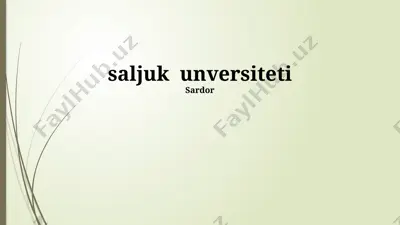 selçuk universiteti haqida taqdimot — PPTX