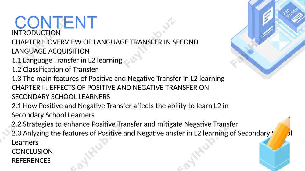 sfer in l2 learning 1.2 classification of language transfer directionality of transfer effects of transfer levels of language specifically, a detailed classification of language transfer will be presented, taking into account several factors: directionality of transfer, effects of transfer, and levels of the language at which the transfer occurs firstly, according to directionality: forward transfer reverse transfer lateral transfer secondly, a well-known classification of lt is the one according to the effects it has on the tl: -positive transfer - negative transfer thirdly, according to levels of the language at which transfer occurs: -phonological transfer -orthographic transfer -lexical transfer - semantic transfer -syntactic transfer -morphologic transfer 1.3 main features of positive and negative transfer in l2 learning in this study, we will explore some of the key features of positive transfer in l2 learning and provide examples to illustrate each of these features.similarity between l1 and l2 perhaps the most …