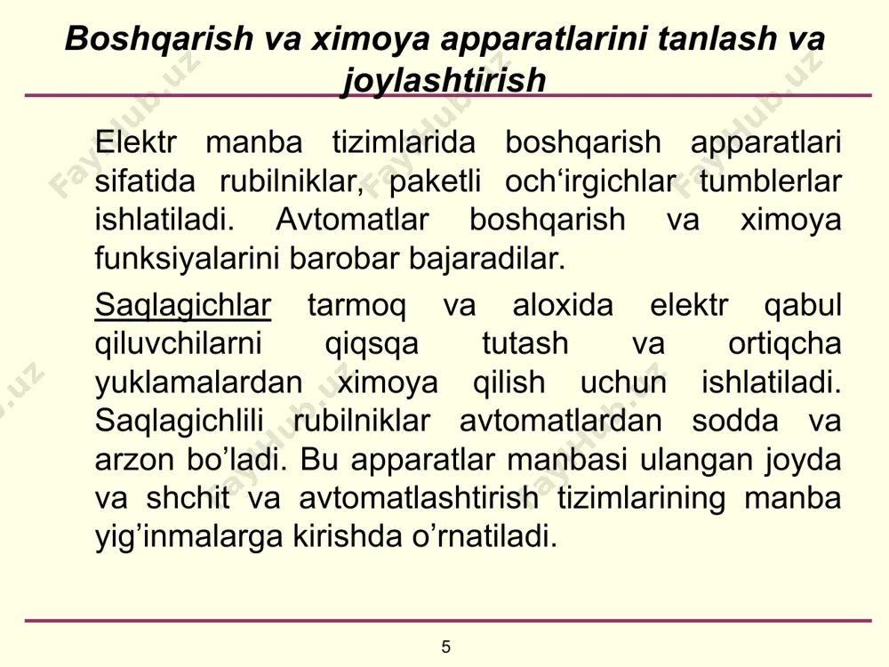 elеktr va pnevmatik mаnbа tizimlаrini lоyiхаlаsh - Page 5