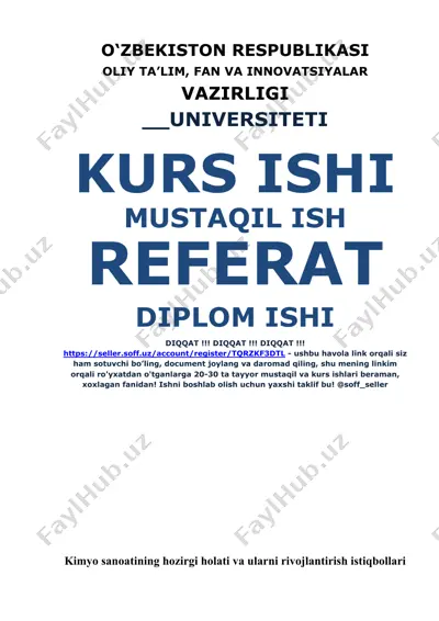 kimyo sanoati mahsulotlari — DOCX