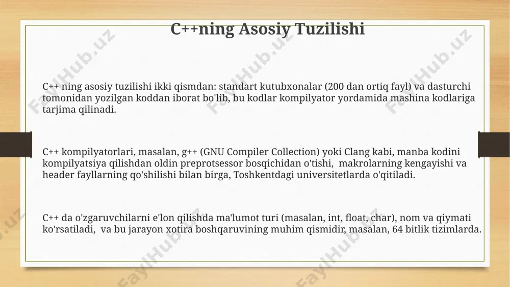 marali qo'llaniladi. abstrakt metodlarni o'z ichiga olgan abstrakt klasslar, 1000 dan ortiq satrdan iborat katta dasturlarni tuzishda, kodni modullarga bo'lish va takrorlanishni kamaytirish orqali, berlin shahrida ishlab chiqilgan loyihalarda muhim rol o'ynaydi. shablonlar (templates) c++da shablonlar (templates) yordamida 1000 dan ortiq elementlarni o'z ichiga olgan massivlarni yaratish mumkin, bu esa xotira samaradorligini oshiradi va 2023 yilgi zamonaviy dasturlashda keng qo'llaniladi. c++ shablonlari (templates) kompilatsiya vaqtida kodni generatsiya qiladi, bu esa runtime xarajatlarini kamaytiradi va 100 000 dan ortiq satrli kodlarni optimallashtirishga yordam beradi, natijada dasturning ishlash tezligini oshiradi. shablonlar (templates) funksiyalar va klasslarni turli ma'lumot turlarida ishlatish imkonini beradi, bu esa kodni qayta ishlash va 5 dan ortiq turdagi ma'lumotlar bilan ishlashda vaqtni tejashga yordam beradi. masalan, london universiteti tadqiqotchilari buni tasdiqlashdi. irsiyat irsiyatning asosiy xususiyatlaridan biri 1000 dan ortiq funksiyalarni oʻz ichiga olgan katta hajmli ma'lumotlar bazasi va 5 ta turli algoritmlardan foydalanish hisoblanadi. irsiyat konsepsiyasi samarqand shahridagi dasturchilar …