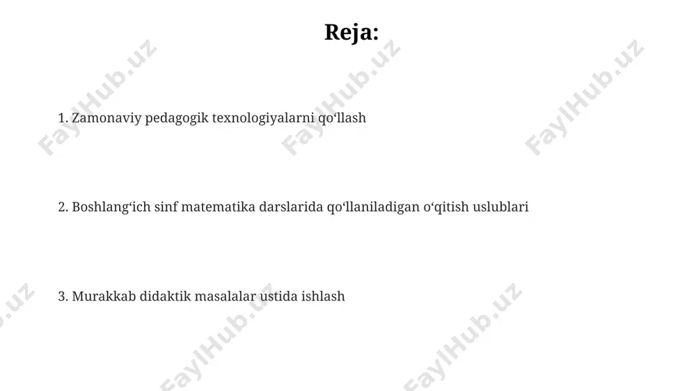 tika darsliklarida nazariy va amaliy materiallar muvozanatli beriladi, darsning turli bosqichlarida foydalanish mumkin, oʻquvchilarning mustaqil bilim olishlari va darsda olgan bilimlarini mustahkamlashlariga yordam beradi. boshlangʻich sinf matematika darsliklari asosiy oʻqitish vositalari boʻlib, 1-4 sinflar uchun alohida tuziladi va har bir sinf uchun oʻquv malakalarini shakllantirishni taʼminlovchi mashqlar va topshiriqlar tizimini oʻz ichiga oladi. 3-sinfda oʻrganiladigan murakkab masalalar tizimi 3-sinf matematika darsliklarida harakatga oid masalalar, proporsional miqdorli masalalar, statistik ma’lumotlarga asoslangan masalalar kabi amaliy mazmundagi masalalar ko‘proq uchraydi. uchrashma harakatiga oid masalalar, qarama-qarshi va bir yoʻnalishdagi harakatga oid masalalar kabi 3 xil turdagi masalalar yechish metodikasida 3-sinfda qaraladi. murakkab masalalarni yechishda tezlik, vaqt va masofa orasidagi bogʻlanishlarni aniqlash, sodda masalalardan murakkab masalalarga oʻtish, oʻzaro teskari masalalarni birga oʻrgatish muhim ahamiyatga ega. xulosa vaqtni qabul qilish, voqealar davomiyligini taqqoslash qiyin, chunki vaqt betoʻxtov oʻtadi va uning oʻtishi voqealarga bogʻliq holda tez yoki sekinroq tuyulishi mumkin. boshlangʻich sinf matematika darslarida matnli masalalarni oʻrgatishda …