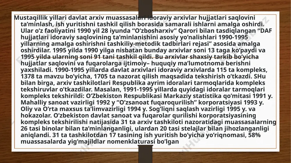 mustaqil o’zbekistonda arxiv ishi - Page 5