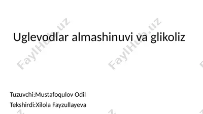 uglevodlar — PPTX