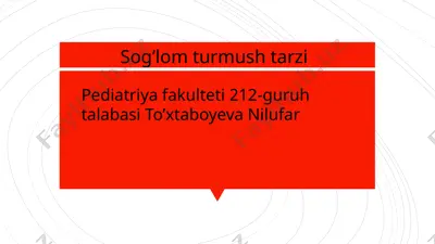 sog’lom turmush tarzi — PPTX