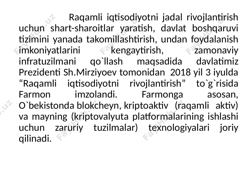 n. bugungi kunda dunyo mamlakatlari elеktron pul aylanmasida kriptovalyutalar o`z iqtisodiy ko`rsatkichlarini tobora yaxshilab bormoqda. kriptovalyutalar qulayligi va afzalligi haqida yanada aniqroq tasavvurga ega bo`lish maqsadida moliyaviy tarmoqlarda o`z faolligi bilan ajralib kеlayotgan bitkoin kriptovalyuta birligi sifatlarini ko`rib chiqish mumkin. bitkoin o`ta murakkab kriptografik blokli zanjirlardan iborat bo`lib, har bir tranzaktsiya haqidagi ma'lumotlar ana shu zanjirlarda qayd etib boriladi va shuning natijasida bir marta ishlatilgan bitkoinlar qayta ishlatilishi oldi olinadi. bu murakkab tеxnologik ishlanmalar natijasida opеratsiyalar ishonchliligi ortib boradi. albatta ishonch ortib borgan sari unga talab ham mos ravishda oshib boradi. бугунги кунда дунё мамлакатлари электрон пул айланмасида криптовалюталар бирликлари асосан 76 фоизи ақш долларларида айирбошланмоқда, орада катта фарқ билан юан 16 фоизини ва евро эса 4 фоизини мос равишда иккинчи ва учинчи ўринларни эгаллаб турибди. криптовалюталар дунёнинг турли электрон биржаларида сотилиши мумкин. савдолар амалга ошириладиган кўплаб биржалар орасида энг кўзга кўринган “бозор”лари: mtgox, btc-e, cryptoxchange, campbx, icbit, bitstamp, upbitдир. …