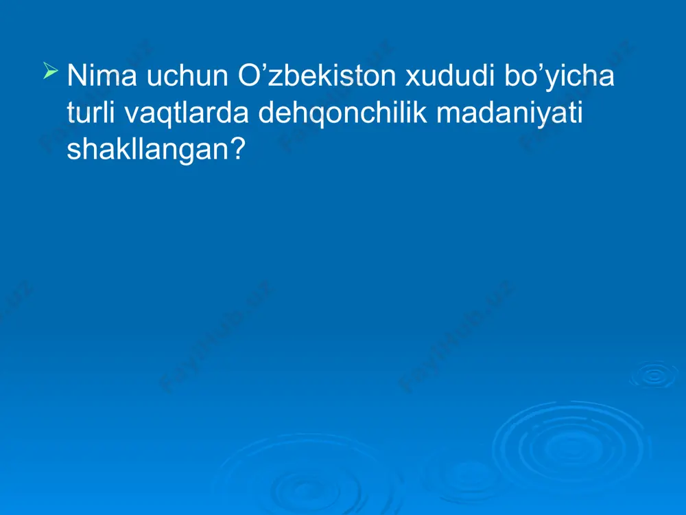 n uylari, binolari orasida baland monumental arxitektura inshooti, ya’ni xukmdor qarorgohi va ibodatxona binolari bo’lishi kerak. 2. mudofaa devori bo’lishi kerak. u baland, qalin va murakkab mudofaa elementlari (burj, mustahkam darvoza, shinak va b.q) bilan ta’minlangan bo’lishi lozim. 3. shaharda maxsus mahallalar, magistral ko’chalar va kanalizatsiya sistemasi ham bo’lishi kerak. qadimgi davr yutuqlari antik davr qo’l tegirmoni ixtiro qilingan amfora va pifosdan yunonlar foydalanganlar kitoblar rimda vujudga kelgan proportsional tsirkulь vujudga kelgan deraza oynasi vujudga kelgan arxaik davr axamoniylar imperiya tashkil etganlar shoh yo’li faoliyat yuritgan so’qa va omochdan keng foydalanilagan qadimgi davr yutuqlari insert jadvali bilimlarimga javob beradi; bilimlarim ga qarama-qarshi; yangi ma’lumot lar tushunarsiz (aniqlashtirish to’ldirishni talab qiladi) ma’lumot. v + - ?