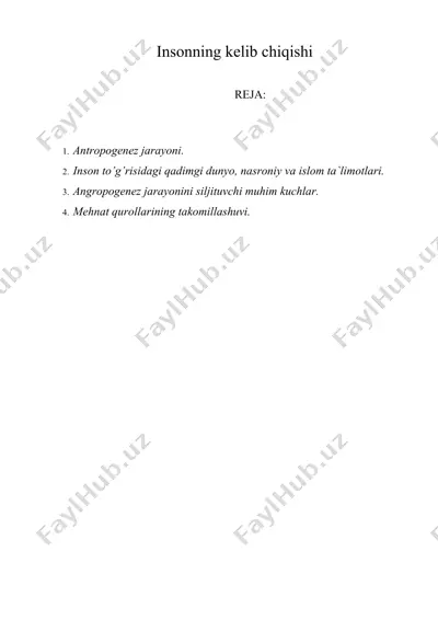 insonning kelib chiqishi — DOCX