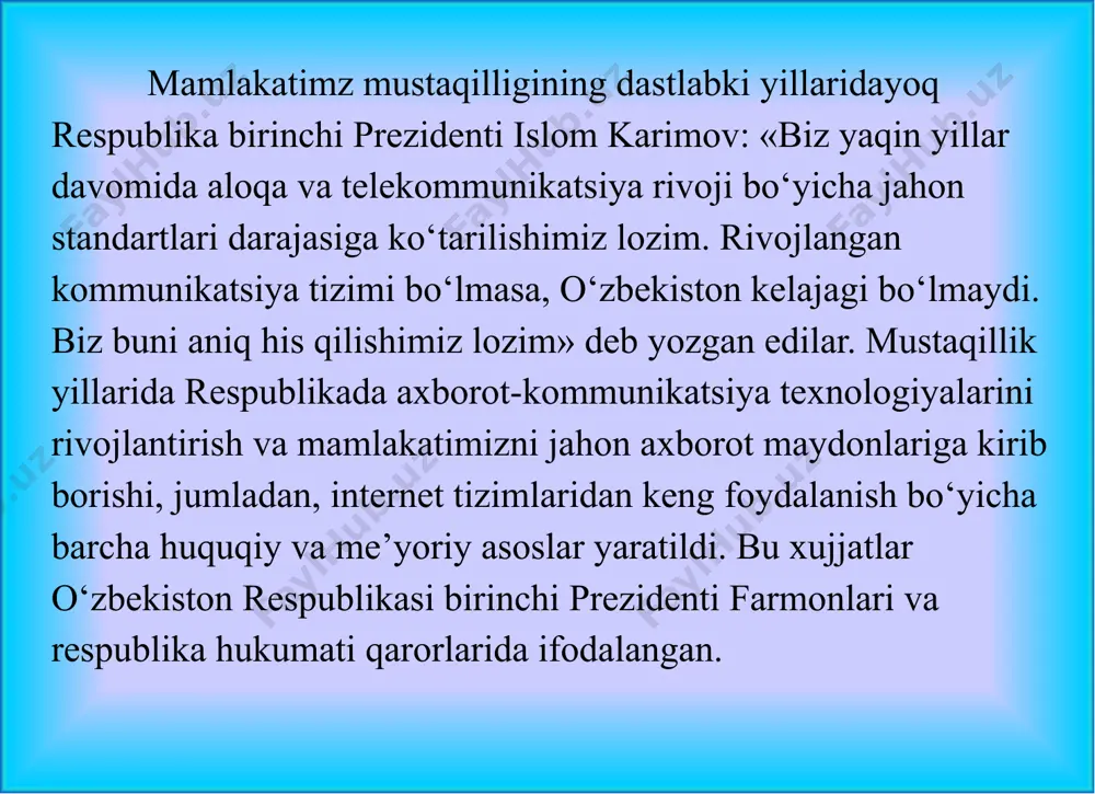 ni birlashtirishdan hosil bo‘lib, ma’lumotlarni avtomatik qayta ishlash degan ma’noni bildiradi. informatika atamasi lotincha informatik so’zidan kеlib chiqqan bo’lib, tushuntirish, xabar qilish, bayon etish ma'nosini anglatadi. ingliz tilida bu atamaga computer science (kompyutеr tеxnikasi haqidagi fan) sinonimi mos kеladi. informatika - axborot tеxnologiyalari vositalari yordamida axborotni taqdim etish, qabul qilish, saqlash, unga ishlov bеrish, uzatish usullarini, ya'ni axboriy jarayonlarni va axborot tеxnologiyalari vositalarining faoliyat ko’rsatish tamoyillarini, ularni boshqarish usullarini sistеmali ravishda o’rganuvchi fandir. informatikaning vazifasi - axborotni qayta ishlashning yangi usullari va vositalarini yaratish hamda ularni amaliyotda qo‘llashdan iboratdir.