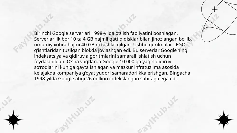 bu xizmat sun'iy intellekt va neyron mashina o‘qitish texnologiyalari yordamida ishlaydi. bo'lim yorliqlari 5000 belgigacha bo'lgan matnlarni birdaniga tarjima qilishi mumkin. mobil ilova 2010 yilda chiqarilgan bo'lib, android va ios platformalarida mavjud. 2016 yildan e'tiboran google translate har kuni 100 milliarddan ortiq so'zni tarjima qiladi. mobil ilovaga kamera va mikrofondan foydalanib, real vaqt rejimida tarjima qilish imkonini beruvchi funksiyalar kiritilgan. o'zbek tiliga tarjima sifatini oshirish uchun foydalanuvchilar tomonidan takomillashtirilgan tahrirlar kiritilishi mumkin. ilova 500 milliondan ortiq foydalanuvchiga ega. ... t.me/slaydai_bot google'ning shaxsiy hayoti himoyasi masalalari dolzarb hisoblanadi. google foydalanuvchi ma'lumotlarini himoya qilish uchun bir qancha choralar ko'radi. masalan, 2022-yilda google hisoblar uchun ikki faktorli autentifikatsiyani joriy etdi, bu hisoblarning xavfsizligini 50% ga oshirdi. bundan tashqari, google har yili 100 milliondan ortiq zararli elektron pochta xabarlarini to'sib qo'yadi. 2023-yilda google ma'lumotlarining shifrlanishini yaxshilash maqsadida yangi tahlil usullarini joriy etdi. shuningdek, foydalanuvchi ma'lumotlari nazorati uchun yangi maxfiylik sozlamalari qo'shildi, bu orqali foydalanuvchilar …