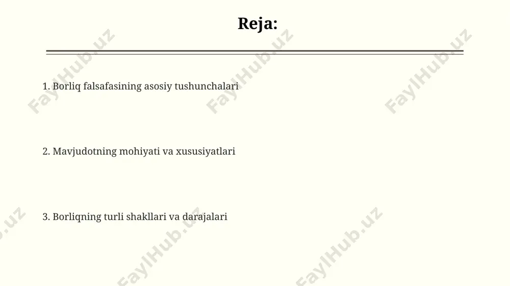 jumladan, xorazm va marg'ilon maktablarining ta'siri hisobga olinishi kerak. "borliqning maqsadi" tushunchasi, 7-asrda buxoroda yashagan mutafakkirlarning asarlarida, insoniyatning ma'naviy rivojlanishi bilan chambarchas bog'liq bo'lgan 5 ta muhim g'oyani aks ettiradi. "borliqning maqsadi" haqidagi 20-asrning o'rtalarida, xususan, 1950-yillardagi samarqanddagi falsafiy tadqiqotlar, uning ontologik asoslarini 3 ta asosiy yo'nalishda o'rganishga qaratilgan edi. borliq va ong "borliq va ong" asari, 20-asrning 2-yarmida o'zbekistonda paydo bo'lgan falsafiy-intellektual yo'nalishlarning rivojlanishiga sezilarli ta'sir ko'rsatdi, ayniqsa, 5 dan ortiq falsafa maktablarini birlashtirib. "borliq va ong"da taqdim etilgan 10 dan ortiq falsafiy argument, g'arb falsafasi bilan sharq falsafasi, xususan, sufilik ta'limoti orasidagi bog'liqlikni ko'rsatib beradi. kitobda mavjud bo'lgan 3 ta asosiy g'oya – borliq, ong va ularning o'zaro munosabati – samarqand va buxoro kabi shaharlardagi intellektual muhokamalarga asos bo'lgan. borliq va fazo "borliq va fazo" ta'limoti markaziy osiyo hududida 200 yildan ortiq davom etgan munozaralar va bahs-munozaralarga sabab bo‘lib, turli falsafiy ta'limotlarning 5 ga yaqin asosiy yo‘nalishini shakllantirishga …