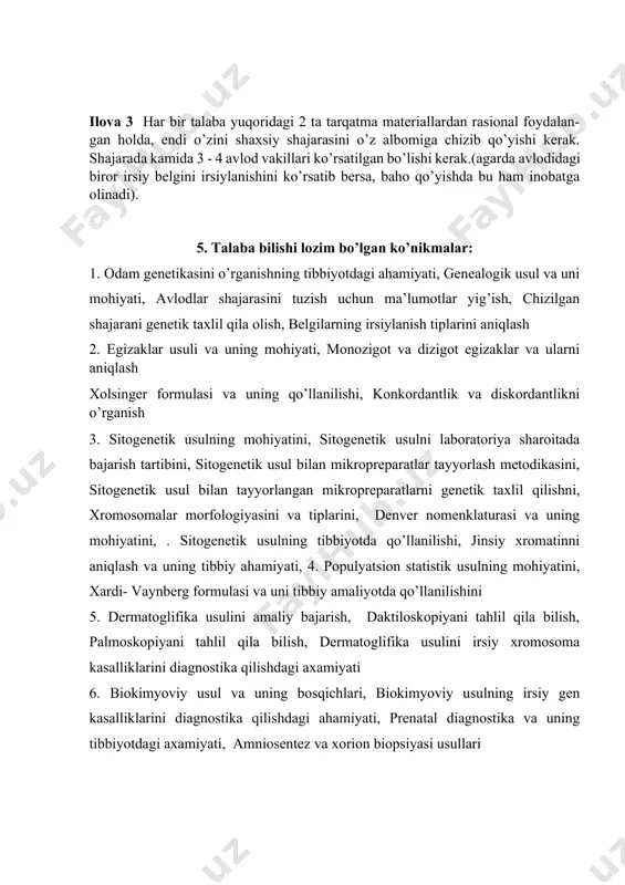 r hil emas 5. kam avlod qoldiradi 6. odam balog’atga kech etiladi 7. suniy ravishda mutasiya olib bulmaydi 8. kuzatuvchini ko’pni belgilamaydi 2. bitta zigotadan xosil bo'lgan egizaklardagi o'hshashlikni ko'rsating ? 1. bo'yninguzunligi 2. teridagi naqshlar 3. vazn (og’irligi) 4. qon guruhi 5. harakter 6. jinsi 3. bir tuhum hujayradan rivojlangan egizaklarda uchraydigan va konkordantligi 50 % dan yuqori bo’lgan belgilarni ko’rsating ? 1. sil kasalligi 2.sochining rangi 3.qon guruhi 4. g’ilaykuz 5. aqliyzaiflik 6.qon bosimining oshishi 7.revmatizm 8.qizamiq 4. bir tuhum xujayradan rivojlangan egizaklarda uchraydigan va konkordantligi 50 % dan kam bo'lgan belgilarni ko'rsating ? 1. bronhial astma 2. poliomielit 3. quyonlab 4. g’ilayko'z 5. ko'zning rangi 6. tutqanoq 7. paratit 8. teridagi naqshlar 5. ikkita tuxum xujayradan rivojlangan egizaklarda uchraydigan va konkordantligi 10 % dan kam bo'lgan belgilarni ko'rsating ? 1. qizamiq 2. revmatizm 3. tutqanoq 4. qonguruhi 5. ko'zning rangi 6. g’ilayko'z 7. quyonlab 8. teridagi naqshlar …