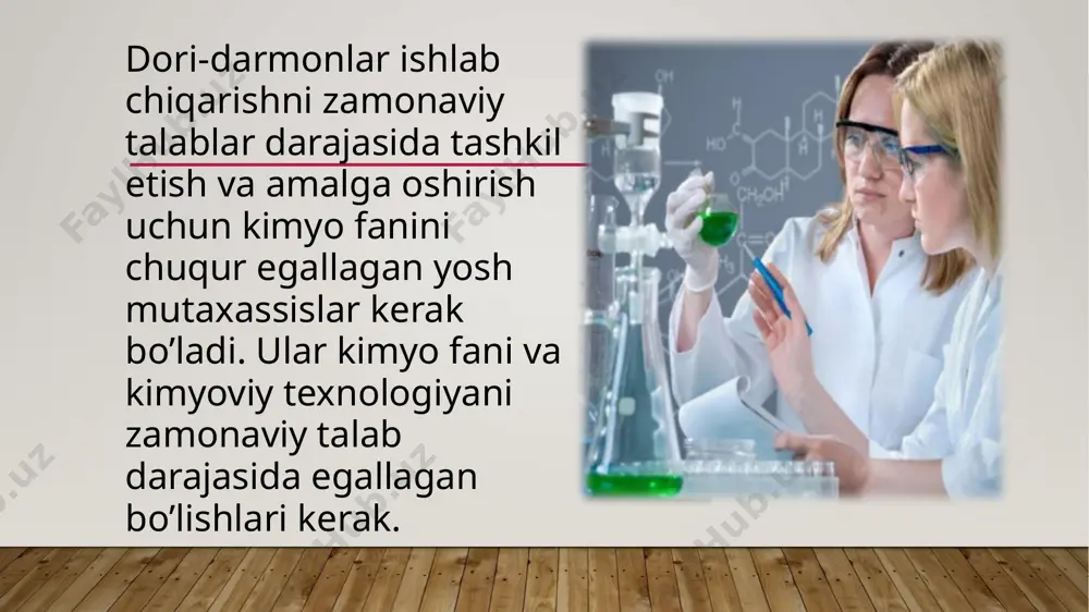 gan tajriba natijalarini bir-birlariga yetkazib turadilar. buning uchun kimyogarlar orasida ma’lum fan sohasida anjumanlar o’tkaziladi. turli tuman kimyoviy jurnallarda ilmiy maqolalar, risolalar, ma’ruzalar, monografiyalar kimyoning turli sohalari bo’yicha chop etiladi. turli mamlakatlardagi kimyogar olimlar orasida o’zaro ilmiy aloqalar o’rnatiladi, munozaralar va ilmiy yozishmalar amalga oshiriladi. o’zbekistonda kimyo fani yangiliklarini bayon etish uchun “ o’zbekiston kimyo jurnali”, “tabiiy birikmalar kimyosi”,”o’zbekiston fanlar akademiyasi ma’ruzalari”, ”farmatsevtika jurnali” , “kimyo va texnologiya”kabi ilmiy jurnallar chiqaziladi. ayni paytda kimyo sohasida fundamental ilmiy tekshiruv ishlari qator institutlarda olib borilmoqda: o’zbekiston milliy universiteti kimyo fakulteti, o’zbekiston fanlar akademiyasi umumiy va anorganik kimyo instituti, o’simlik moddalari kimyosi va bioorganik kimyo instituti va boshqalar. bu sohadagi izlanishlar oqibatida amaliytga kam qonlikda, qandli diabet, yurak qon tomirlari kasalliklarida, gepatitda, hamda qishloq xo’jaligida chorva va qora molar mahsuldorligini oshirish uchun 20 ga yaqin preparatlar tavsiya etilgan. bunday preparatlar qatoriga koamid, feramid, kupur, piratsin sanoatda ishlab chiqazildi, kobalt-30, feropir, kogistin, kobalt fitati …