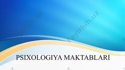 psixologiya maktablari — PPTX