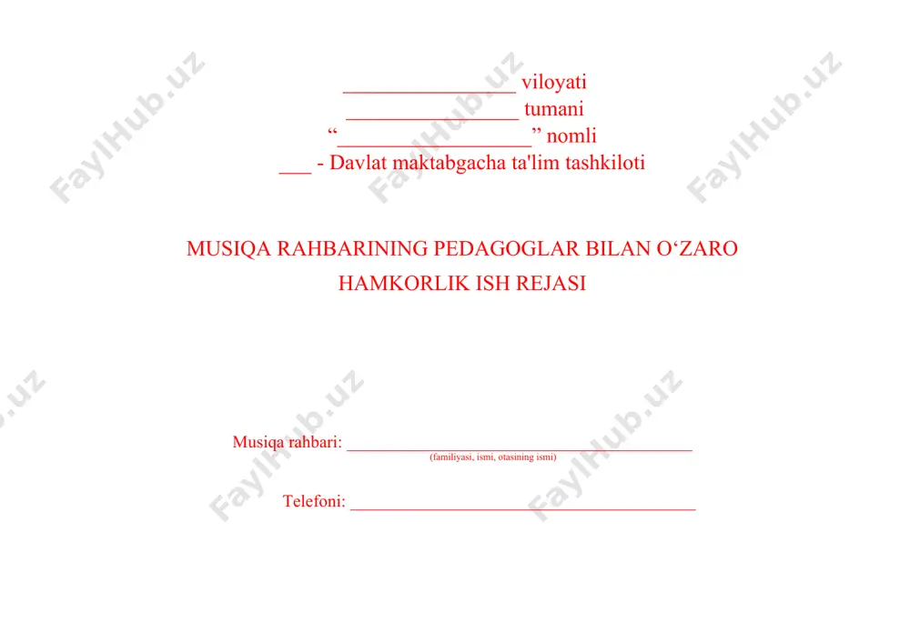 pedagoglar bilan o‘zaro hamkorlik ish rejasi - Page 2