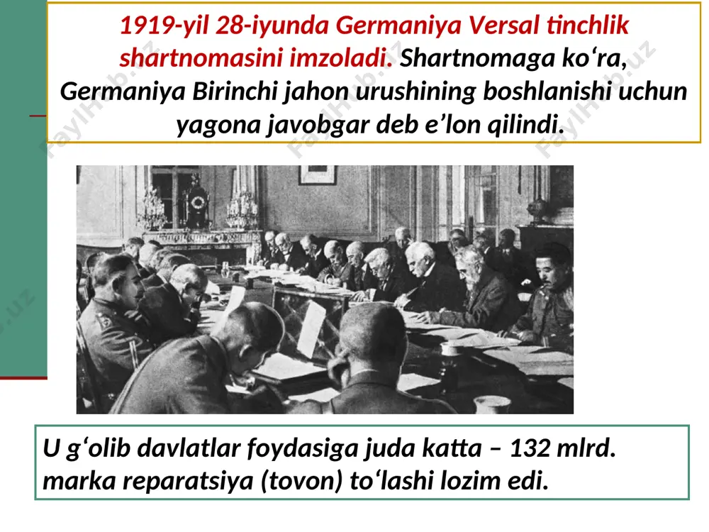 . u italiyani kuchli va qudratli qilish haqida gapiradi. 1922 yilda hokimiyatni qo'lga kiritganida, u boshqa barcha partiyalarni taqiqlaydi va o'zi uchun nazoratni o'z zimmasiga oladi. uning maxfiy politsiyasi raqiblarini qamoqqa tashlaydi. u yevropadagi boshqa barcha fashistik rahbarlar uchun namuna bo'lib qoladi. oxir-oqibat u italiyani butun dunyo bo'ylab kuchga aylantiradi. italiyada fashizmning ko'tarilishi ikkinchi jahon urushidan keyin ko'plab italiyaliklar tufayli norozilikni boshdan kechirishdi: parij tinchlik konferentsiyasi (ittifoqchi kuchlar italiyaga o'zlari xohlagan yerni bermadilar). qaytgan faxriylar ish topa olmadilar.ishchilar ish tashlashdi yoki fabrikalarni egallab olishdi. dehqonlar yerni tortib olishdi. hukumat iqtisodiy tanazzul tufayli vaziyatni to'g'irlay olmadi. italiyada fashizmning ko'tarilishi italiyadagi xaotik sharoitlar benito mussoliniga hokimiyat tepasiga ko'tarilish imkoniyatini yaratdi. 1919 yilda mussolini yangi siyosiy partiyani tuzdi fasci di combattimento (fashistik partiya). www.britannica.com/eb/art-13145/benito-mussolini italiyada fashizmning ko'tarilishi fashizm: davlatni ulug'lash tarafdori bo'lgan siyosiy falsafa, kuchli hukmdorga ega bo'lgan yagona partiyaviy tizim va millatchilikning tajovuzkor shakli. fashizm davlatga mutlaq hokimiyat beradi. uning tamoyillariga ko'ra, …