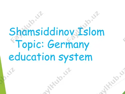 germany education system — PPTX