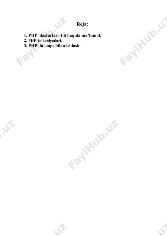 ishlatiladi . php gnu gpl litsenziyasi orqali tekin tarqatialdi. php dasturlash tili orqali siz dinamik web saytlar dasturlar boshqaruv tizimlari shunga o’xshash narsalarni tuzsangiz bo’ladi . html orqali o’zgarmas saytlar tuzilsa php orqali o’zgaruvchan mukammal saytlar tuzishingiz mumkin. turli komplyatorlar orqali mobill hamda kompyuter dasturlarini tuzsa ham boladi. 2.php imkoniyatlari > - degan edi uning yaratuvchisi. birinchi navbatda php tili server tomonidan bajariladigan skriptlar yaratish uchun foydalaniladi va aynan shuning uchun u yartilgan. php tili ixtiyoriy cgi-skriptlari masalalarini yechishga va bundan tashqari html formali maluymotlarni qayta ishlashga hamda dinamikk ravisha html sahifalarini ishlab chiqishga qodir. biroq php tili foydalaniladigan boshqa sohalar ham mavjud. bu sohalarni biz 3-asosiy qismga bolamiz: 1-soha biz yuqorida aytib otganimizdek server tomonidan bajariladigan ilovalar (skriptlar) yaratish. php tili bunday turdagi skriptlarni yaratish uchun juda keng qollaniladi. bunday ish korsatish uchun php – parser (php – skriptlarini qayta ishovchi) va skriptlarni qayta ishlovchi veb server skriptlarini natijasini …