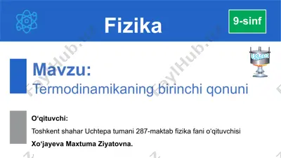 termodinamikaning birinchi qonuni — PPTX