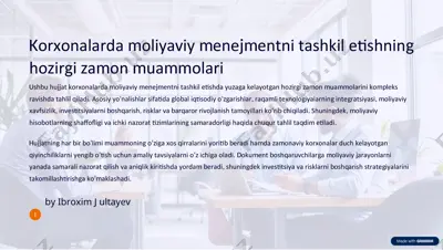 moliyaviy menejment — DOC