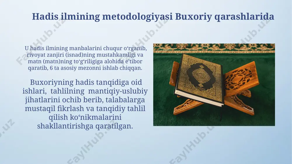 hadis ilmining paydo boʻlishi imom al-buxoriy asarlarida pedagogik gʻoyalar - Page 4