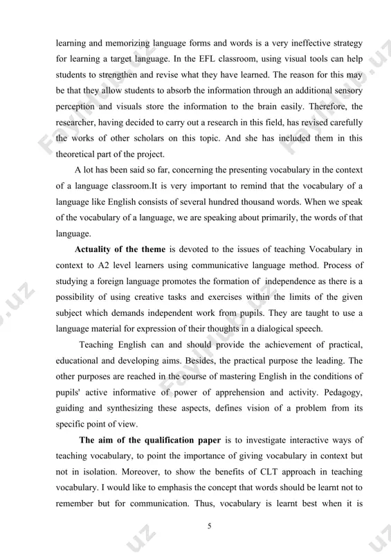 and there is no point in lengthy explanations of grammar structures as students will always acquire them in a fixed predetermined order regardless of their mother tongue. these are, however, only theoretical descriptions with considerable practical implications. by means of the following lines, we shall present my personal point of view, stemming from my experiences and observations with foreign language teaching and learning. the recommendations that we shall present will be relevant to acquisition of the foreign language vocabulary. this will be due to the fact that my observations will be related to the nature of vocabulary in general. we shall cover various strata of vocabulary teaching, paying primary attention to communication strategies that are of an immense importance from a communicative point of view. we shall deal with the studying of methods and ways of development of teaching methods in the course of teaching a foreign language which also …