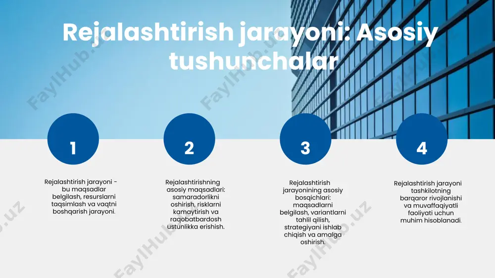 'lumotlardan, tarixiy tendentsiyalardan va ekspert baholaridan foydalanadi. bashorat qilish rejalashtirish jarayonida muhim rol o'ynaydi. bashorat qilishning ahamiyati iqtisodiy resurslarni samarali taqsimlashda, risklarni kamaytirishda va kelajakdagi maqsadlarni aniq belgilashda namoyon bo'ladi. bashorat qilish usullari turli xil bo'lib, ular orasida statistik usullar, ekspert baholari va simulyatsiya usullari mavjud. har bir usulning o'ziga xos afzalliklari va kamchiliklari bor, shuning uchun ulardan qaysi biri tanlanishi korxonaning aniq ehtiyojlariga bog'liq. 1 2 3 4 sof bashorat qilish usullari sof bashorat qilish usullari: ta'rifi va o'ziga xosligi. sof bashorat qilish usullari - statistik metodlar yordamida kelajakda bo'ladigan hodisalarni aniqlash va baholash uchun qo'llaniladi. ushbu usullar statistik ma'lumotlar asosida aniq prognozlar qilish imkonini beradi. oddiy regressiya tahlili. oddiy regressiya tahlili, bir bog'liq o'zgaruvchi va bir yoki bir nechta mustaqil o'zgaruvchilar o'rtasidagi munosabatni aniqlashda yordam beradi. bu usul ma'lumotlar asosida kelajakdagi natijalarni bashorat qilishda keng qo'llaniladi. o'zgaruvchilarni tanlash va ularning ahamiyati. o'zgaruvchilarni tanlash jarayonida to'g'ri o'zgaruvchilarni aniqlash muhimdir. …