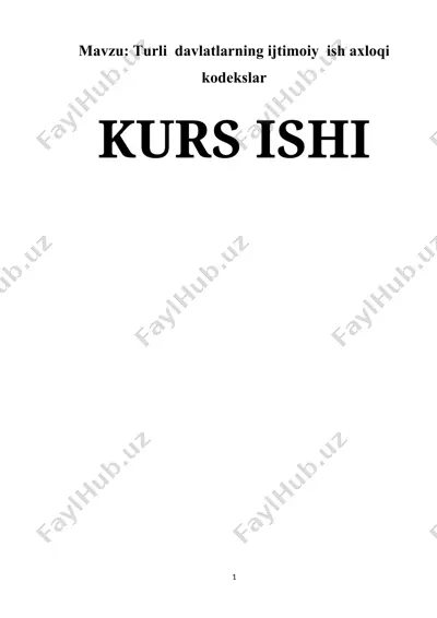 turli davlatlarning ijtimoiy ish axloqi kodekslar — DOCX