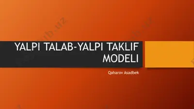 yalpi talab-yalpi taklif modeli — PPTX