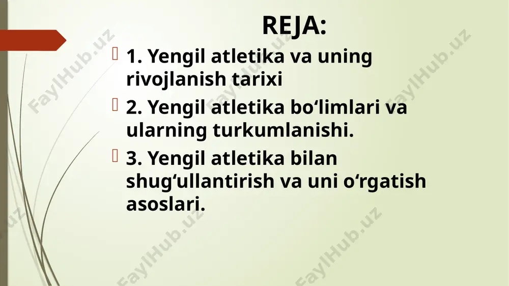 tayanilayotgan oyoqni, albatta, bukilgan qo’lda, tizzani bukmasdan yurish bilan, yugurishdan — harakatning betayanch bosqichi boʻlmasligi (tovonni bosish shartligi) bilan ajralib turadi. sportcha yurish tezligi odatdagi yurishdan 2—2,5 baravar yuqori boʻladi, bunga katta (105— 115 sm) va tez-tez (minutiga 180—200 ta) qadam tashlash bilan erishiladi. musobaqalar stadion yoʻlkasida va asfalt yoʻllarda oʻtkaziladi. erkaklar 10–50 km (rasmiy xalqaro musobaqalarda — 20 va 50 km), oʻsmirlar — 3– 10 km; ayrim mamlakatlarda ayollar — 3–20 km masofada musobaqalashadilar. sportcha yurish musobaqalari 19-asr 2-yarmida avval buyuk britaniyada, keyin kanada, aqsh, shvetsiya, fransiya, germaniya va boshqa mamlakatlarda oʻtkazila boshladi. 1908-yildan olimpiada oʻyinlari dasturiga kiritildi. yugurish yugurish turlari: qisqa masofa (100, 200, 400 m), oʻrta masofa (800, 1500 m), uzoq masofa (3000, 5000, 10000 m), marafon (42 km 195 m), estafeta (4x100, 4x400 m), toʻsiqlar osha yugurish (100, 110, 400 m), gʻovlar osha yugurish (3000 m) yettikurash (100 m ga toʻsiqlar osha yugurish, 200, 800 m), …