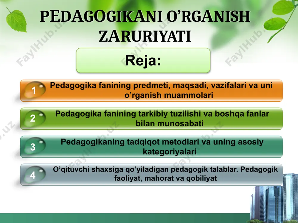 aksariyat hollarda, mehnat va o’yin jarayonlarida o’zlashtirilgan. quldorlik tuzumida erkin bo’lmagan kishilar (qullar)ning haq- huquqlari cheklanganligi bois tarbiya tizimi faqatgina quldorlar, ularning farzandlari uchun xizmat qilgan. quldorlik tuzumi o’rnida shakllangan feodal tuzumda pedagogik g`oyalar feodallar manfaatini ifoda eta boshladi. pedagogika fani rivojiga o’zining munosib hissasini qo’shgan mutafakkirlar: g`arbda —ya.a.komenskiy, d.didro, j.j.russo, f.gerbart, v.v.disterveg, k.d.ushinskiy, a.s.makarenko, v.a.suxomlinskiy, sharqda -i.ibrat, s.siddiqiy, a.shakuriy, s.ayniy, a.avloniy, a.fitrat, h.h.niyoziy, m.abdurashidov, m.behbudiylar shaxsga ta’lim berish va uni tarbiyalash borasidagi qarashlarni yanada boyitdilar hamda ta’lim tizimiga ilm-fan, texnika yangiliklarini tatbiq etish, o’qitishni yangi tizim (izchil, uzluksiz, asoslangan) asosida tashkil etish kabi g`oyalarni ilgari surdilar. pedagogikaning fan sifatida shakllanishida chex pedagog olimi yan amos komenskiyning hissasi katta bo'ldi. uning „buyuk didaktika" asari haqli ravishda pedagogika sohasida yaratilgan birinchi ilmiy asar hisoblanadi. xviii asrga kelib o'rta osiyoda ham pedagogik fikrlar taraqqiy eta boshladi. xix asr boshlarida mahmudxo'ja behbudiy, abdulla avloniy, saidrasul aziziy, saidahmad siddiqiy kabi ma'rifat jonkuyarlari yetishib chiqdi. …