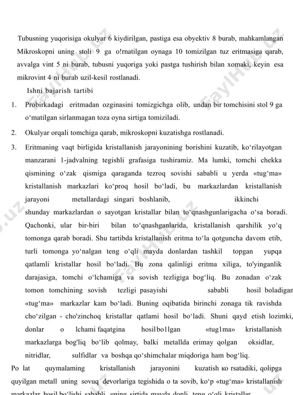 metallarning kristallanish jarayonini oʼrganish - Page 4