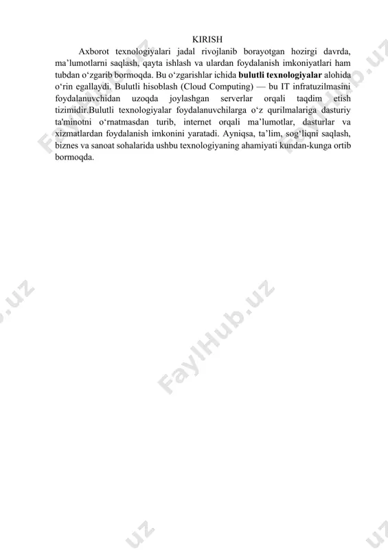 sh mavzu bo‘yicha darsga yakun yasash.barcha sohalarda kompyuter tizimlarining o‘rni haqida tushunchaga ega bo‘lishdi. muloqot 1 v. asosiy tushunchalar: bulutli texnologiyalar, google classroom, moodle, microsoft teams, v. mavzuni yoritish. 1. o’tilgan mavzular bo’yicha savol va topshiriqlar: a) o’quvchilar kompyuter tarmoqlari haqida 2 guruhga bo’linib zinama-zina metodi bo’yicha slaydlarda ishlashadi; b) o’quvchilar 2-guruhga bo’lingan holatini saqlab, o’tilgan mavzuga ko’ra yozma ish variantlari topshirig’ini bajarishadi. 5.1 bulutli texnologiyalarning ta’limdagi o‘rni bugungi kunda ta’lim tizimida bulutli texnologiyalar muhim o‘rin egallamoqda. internet tarmog‘ining keng tarqalishi va kompyuter texnologiyalarining rivojlanishi natijasida, o‘quv jarayonini samarali tashkil etish va ta’lim sifatini oshirish uchun yangi imkoniyatlar paydo bo‘ldi. bulutli hisoblash ta’lim jarayoniga nafaqat masofaviy o‘qitish shaklini kiritdi, balki o‘quvchilarga va o‘qituvchilarga qulay, moslashuvchan va samarali ishlash uchun keng imkoniyatlar yaratdi. bulutli texnologiyalar yordamida o‘quvchilar o‘z bilimlarini har qanday joyda va istalgan vaqtda mustahkamlashlari mumkin. bu, ayniqsa, uzoq hududlarda yashovchi talabalar uchun katta afzallik bo‘lib, ularga sifatli ta’lim olish …