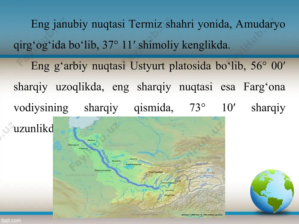 o‘zbekistonning geografik o‘rni, chegaralari va maydoni 7-sinf - Page 3