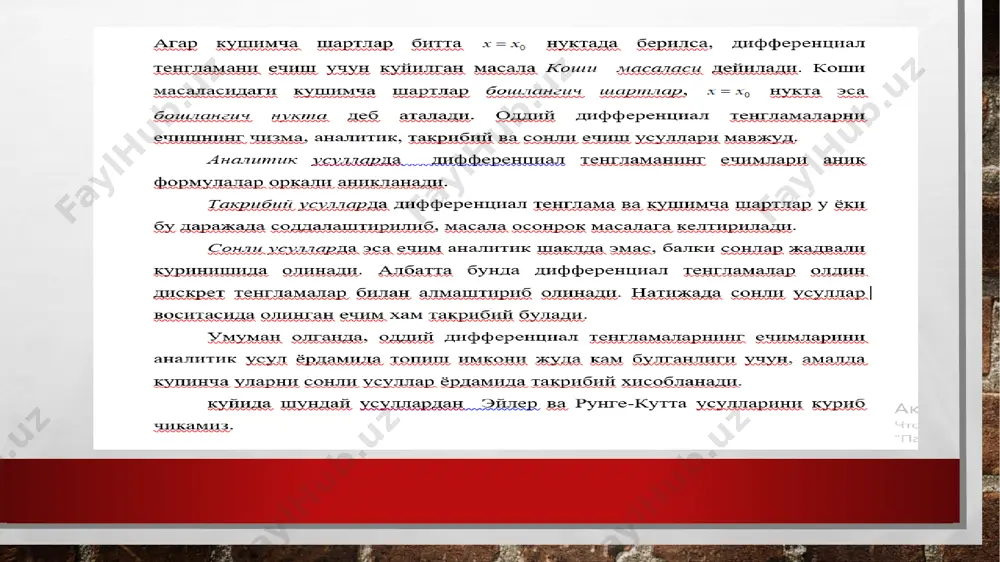 дифференциал тенгламаларни ечишнинг эйлер ва рунге-кутте усуллари - Page 4