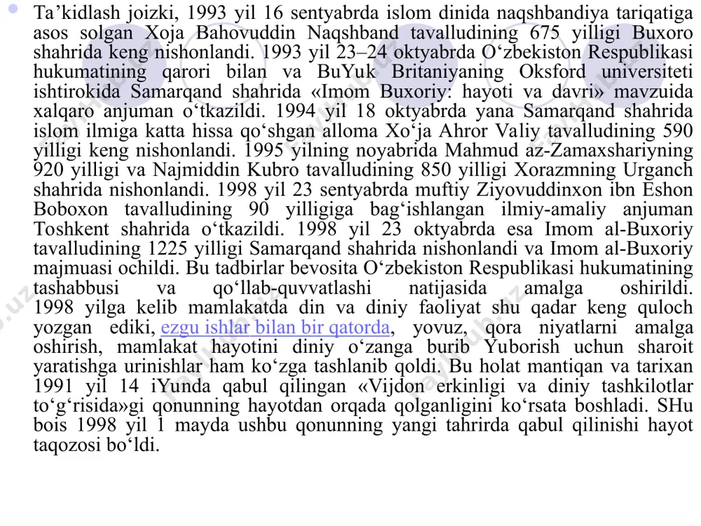 tlari majmui. diniy ideologiya esa diniy tashkilotlar orqali malakali diniy shaxslar targ‘ib etadigan turli diniy g‘oyalarning muayyan tizimidir. diniy psixologiya va diniy ideologiya o‘rtasida muayyan darajadagi umumiylik mavjud. bu umumiylik voqelikni sarobiy aks ettirishda, g‘ayritabiiy kuchlarga sig‘inishda namoyon bo‘ladi. tarixan diniy psixologiya diniy ideologiyaga nisbatan oldin paydo bo‘lgan. kishi ruhiyati barqaror voqelik emas, chunki ijtimoiy jarayonlar ta’sirida o‘zgarib turishi mumkin. shuningdek, amaliyot bilan diniy ideologiyaga nisbatan yaqindan aloqada bo‘ladi. u kishilarning tabiat kuchlaridan qo‘rqishlari, ular oldida taslim bo‘lishlari va ularni ilohiylashtirishlari natijasida shakllanadi. diniy ideologiya esa jamiyatda mehnat taqsimoti, sinflar va davlatning vujudga kelishi bilan bog‘liq. diniy psixologiya taraqqiy etgan sayin diniy tasavvurlar ham takomillashib boradi. diniy tasavvurlardan diniy g‘oyalar shakllangan. oqibatda qadimgi diniy e’tiqod shakllari – sehrgarlik, animizm, fetishizm, shomonlik va boshqalar kelib chiqqan. diniy ieologiya diniy psixologiyadan farq qiladi. zero, u muayyan tushuncha va qarashlarning tartibli tizimidir. diniy ideologiya insoniyat taraqqiyotining nisbatan yuqori bosqichlarida yuzaga keladi. uni ruhoniylar, …