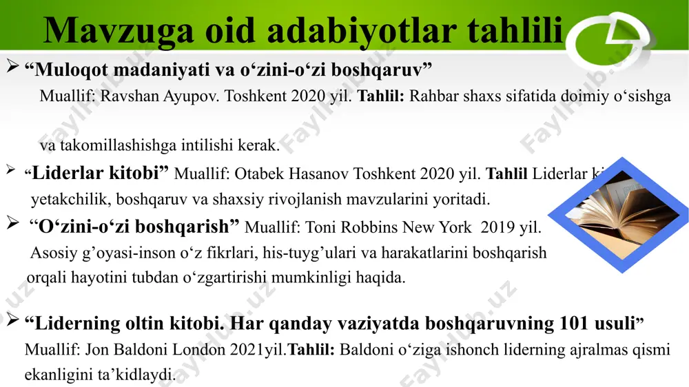 direktorning o‘zini-o‘zi rivojlantirish jarayonini boshqarish (self-management) - Page 5